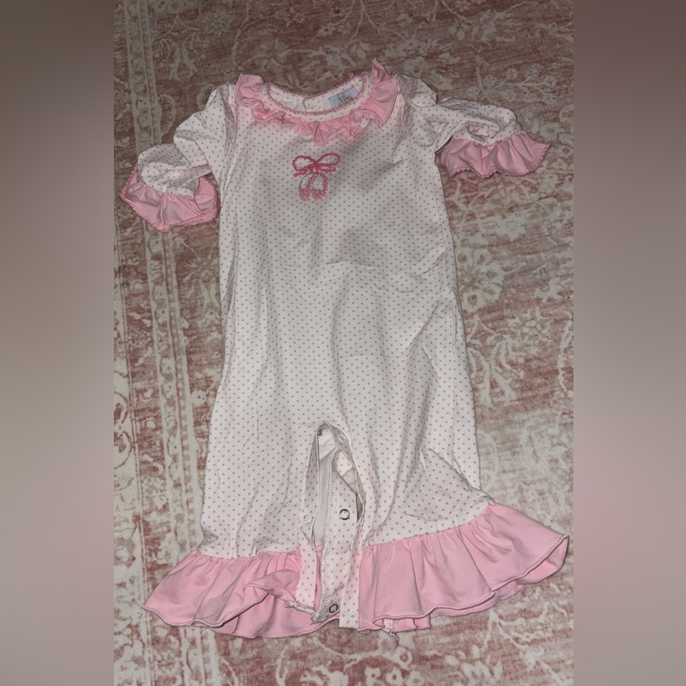 Pink & White Ruffle Girls One-Piece Bodysuit Romper